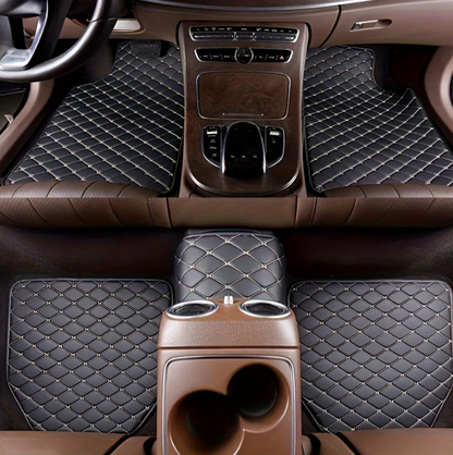 Black and Beige Custom Car Floor Mats