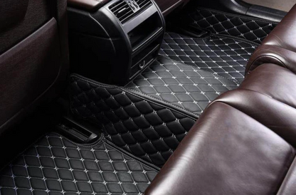 Black and Beige Custom Car Floor Mats